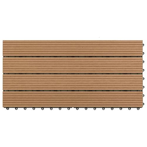 Terrassefliser 6 stk. 60x30 cm 1,08 m² WPC brun