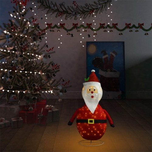 Dekorativ julemandsfigur m. LED-lys 60 cm luksuriøst stof