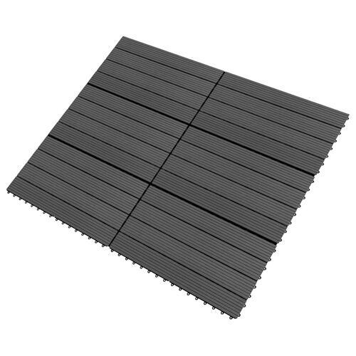 Terrassefliser 6 stk. 60x30 cm 1,08 m² WPC sort