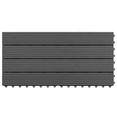 Terrassefliser 6 stk. 60x30 cm 1,08 m² WPC sort