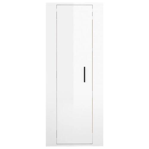 Væghængt tv-skab 40x34,5x100 cm hvid højglans