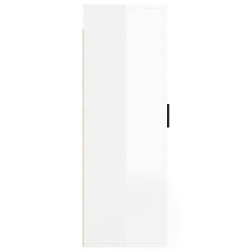 Væghængt tv-skab 40x34,5x100 cm hvid højglans