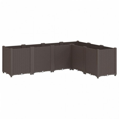Plantekasse med 6 moduler 160 x 120 x 53 cm - brun