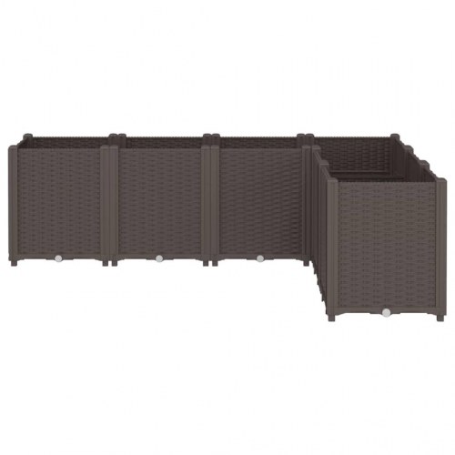 Plantekasse med 6 moduler 160 x 120 x 53 cm - brun