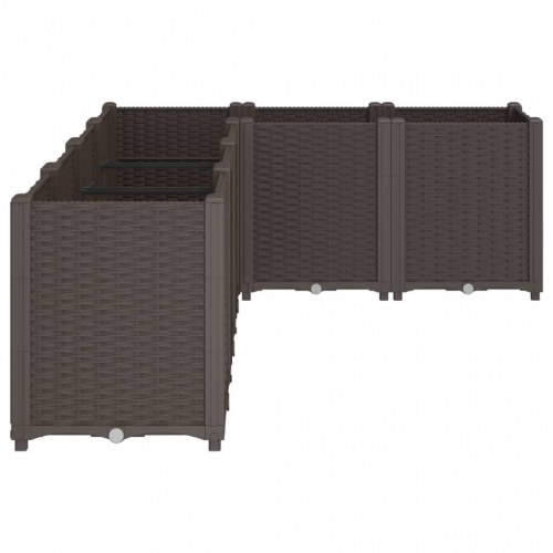 Plantekasse med 6 moduler 160 x 120 x 53 cm - brun