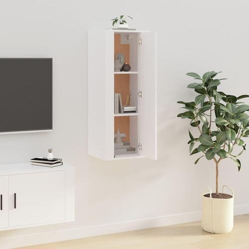 Væghængt tv-skab 40x34,5x100 cm hvid