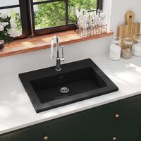 Håndvask 600x450x120 mm granit sort