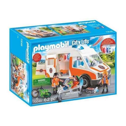 Playset City Life Emergency Ambulance Playmobil 70049 (62 stk)
