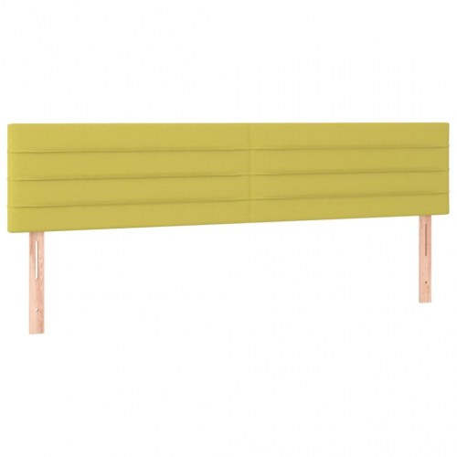 Sengegavl med LED-lys 160x5x78/88 cm stof grøn