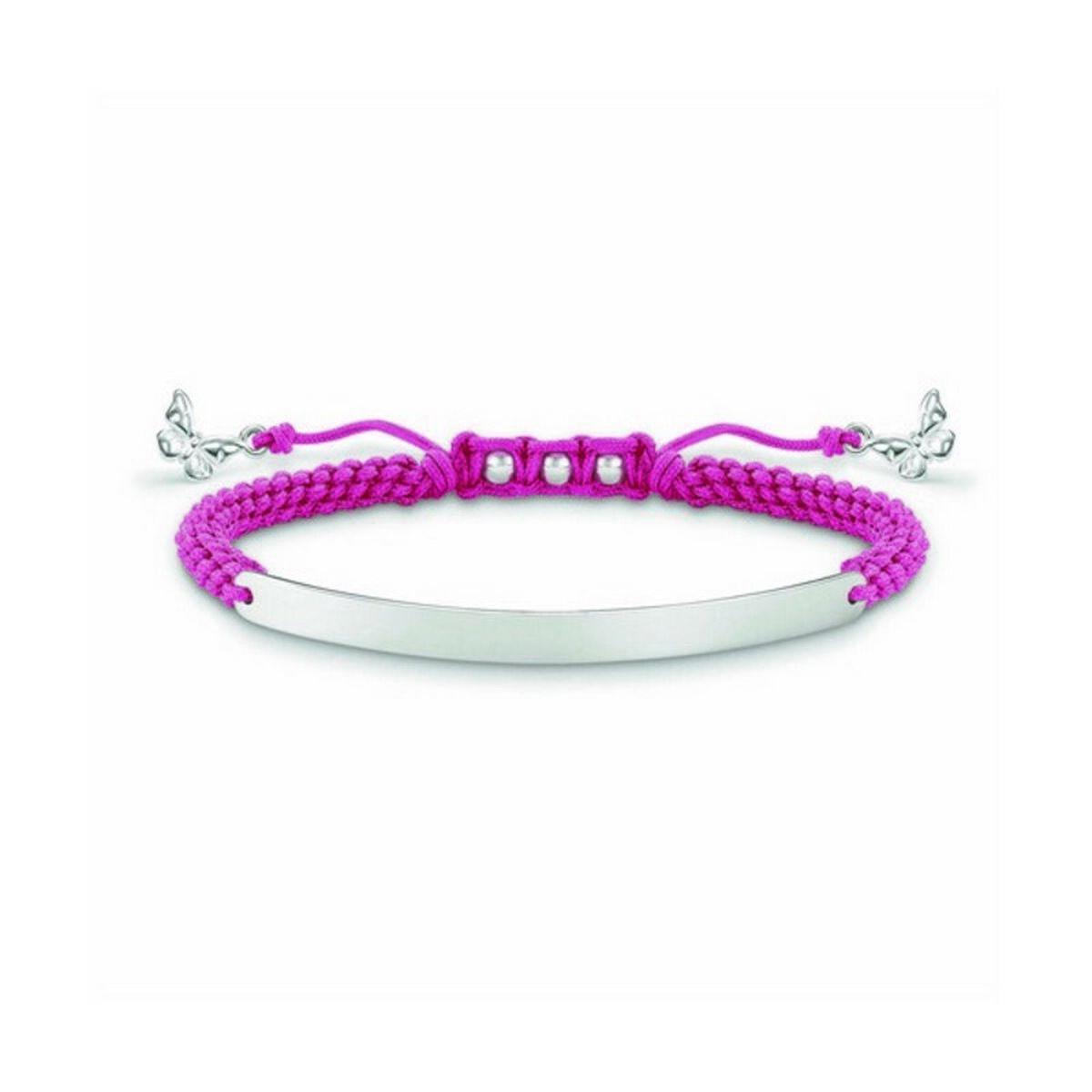 Armbånd til kvinder Thomas Sabo - pink snøre, sølv, 21 cm