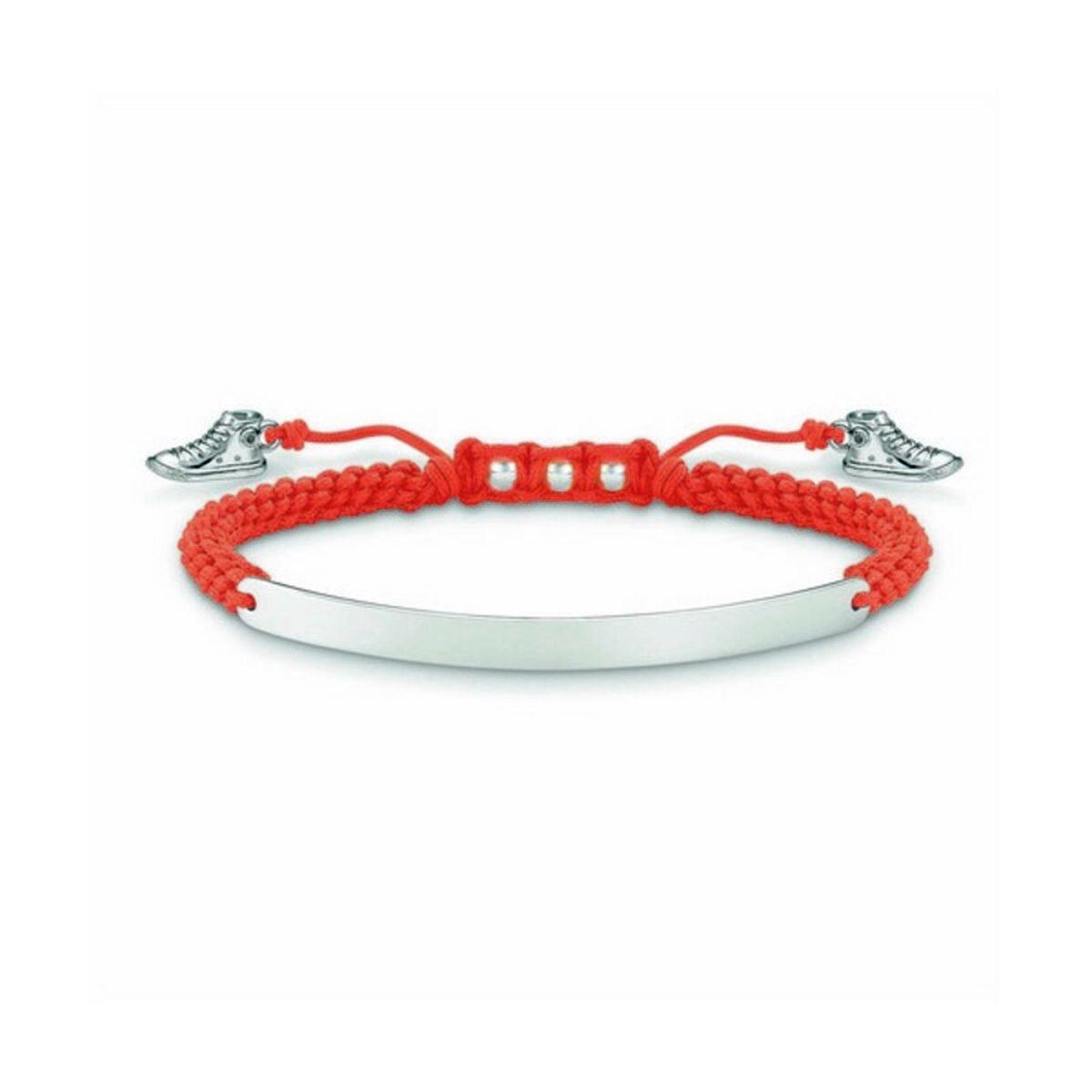 Armbånd dame Thomas Sabo - orange snor, sølv, 21 cm