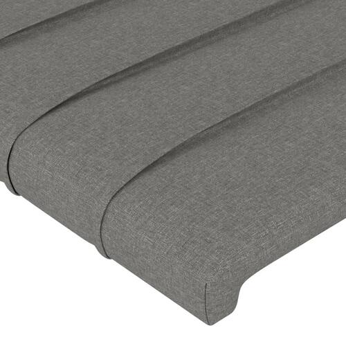 Sengegavl med LED-lys 180x5x78/88 cm stof mørkegrå