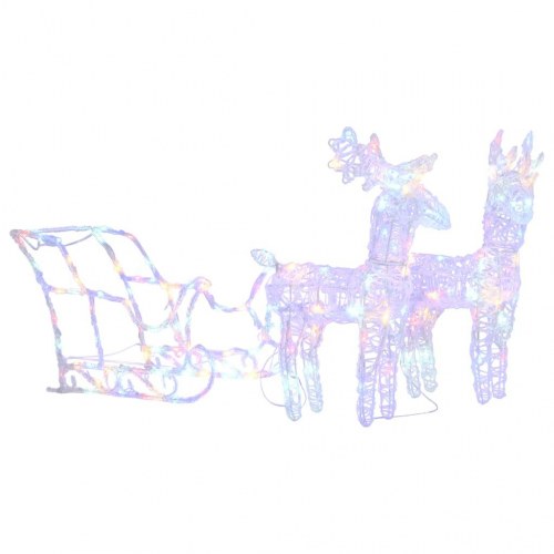 Rensdyr og kane julefigur 160 LED'er 130 cm akryl