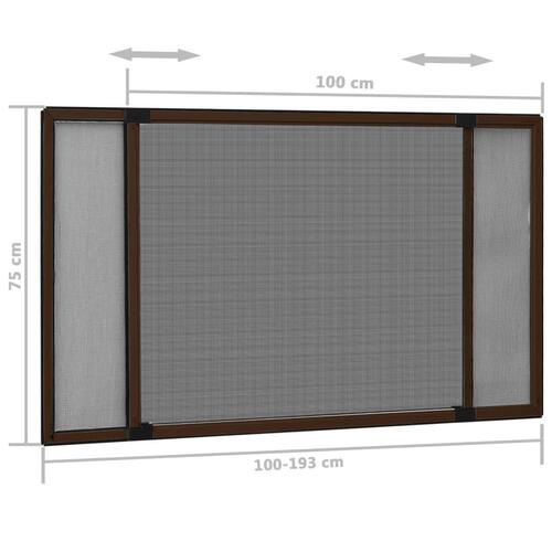 Udvideligt insektnet til vinduer (100-193)x75 cm brun