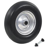 Trillebørshjul med aksel massivt PU 4.00-8 390 mm