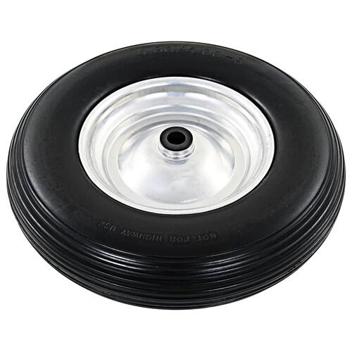 Trillebørshjul med aksel 2 stk. massivt PU 4.00-8 390 mm