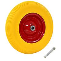 Trillebørshjul med aksel PU 4.00-8 390 mm