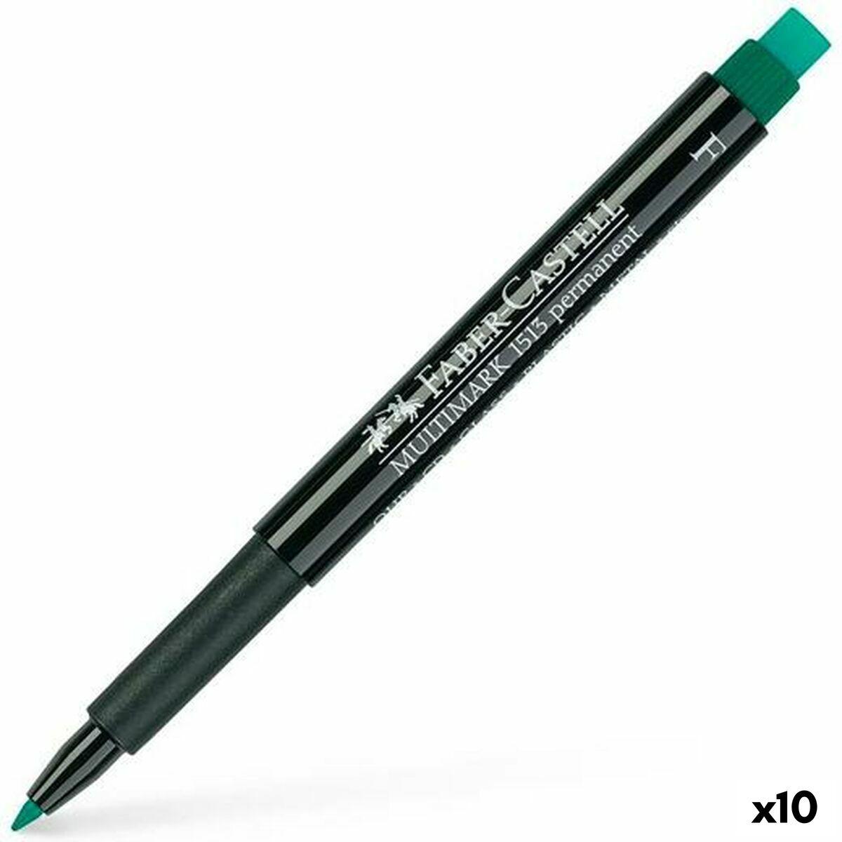 Faber-Castell Multimark 1513 sprittusch F - grøn, 10 stk.