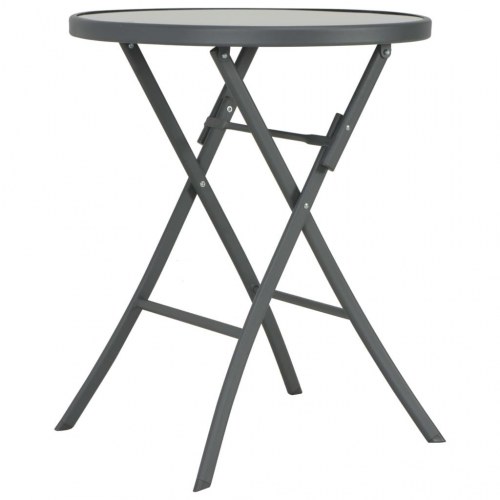 Bistrobord foldbart 60 x 70 cm glas og stål grå