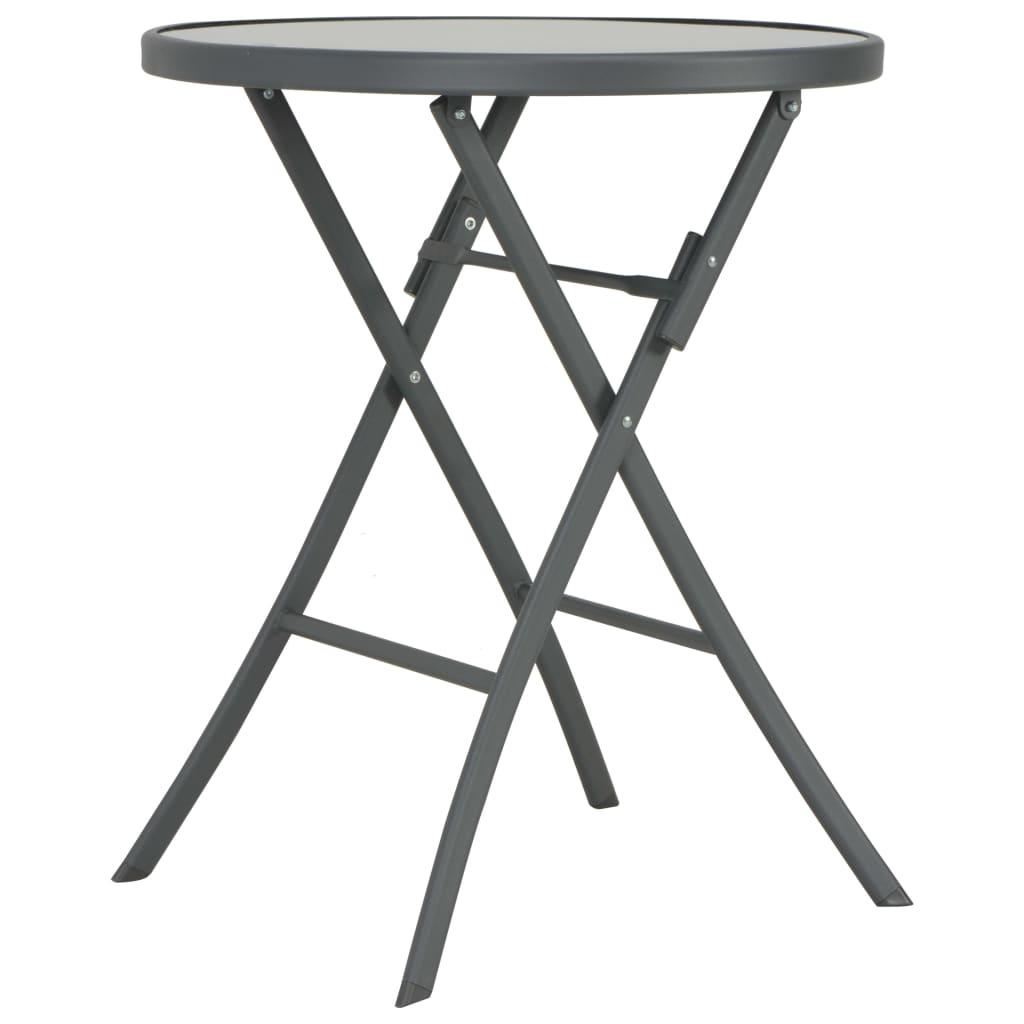 Bistrobord foldbart 60 x 70 cm glas og stål grå