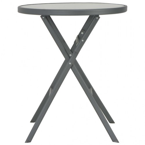 Bistrobord foldbart 60 x 70 cm glas og stål grå