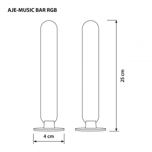 Activejet AJE-MUSIC BAR RGB skrivebordslampe, sort, 5 W