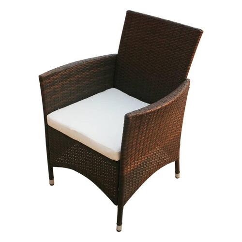 Havestole 2 stk. polyrattan brun