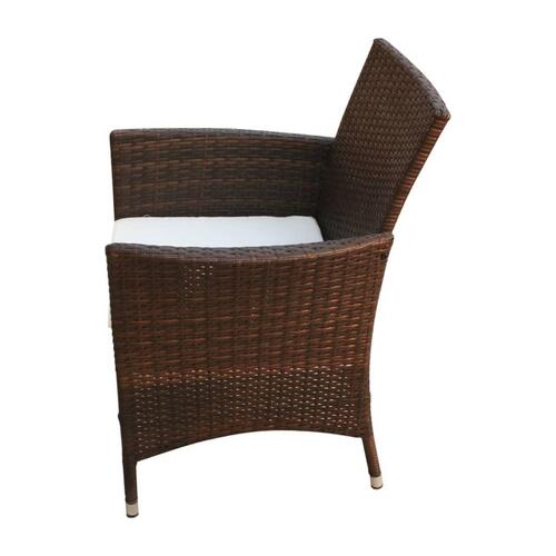 Havestole 2 stk. polyrattan brun