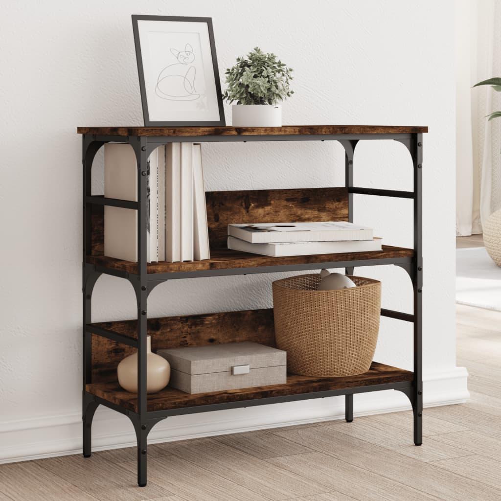 Konsolbord 75×32×75 cm - konstrueret træ i røget egetræsfarve