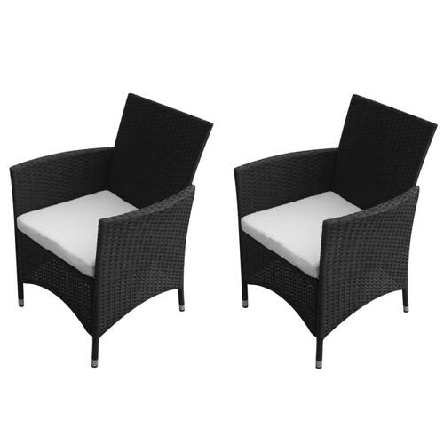 Havestole 2 stk. sort polyrattan