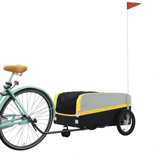 Cykelanhænger 45 kg jern sort og gul