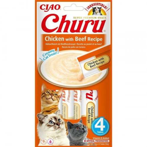 Inaba Churu kattegodbid - Kylling & Oksekød, 4 x 14 g