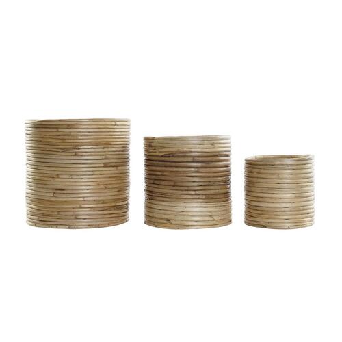 Sæt af planteredskaber Natur Brun Rattan Bali (31 x 31 x 30,5 cm) (3 stk)
