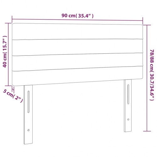 Sengegavl med LED-lys 90 x 5 x 78/88 cm - mørkegrøn