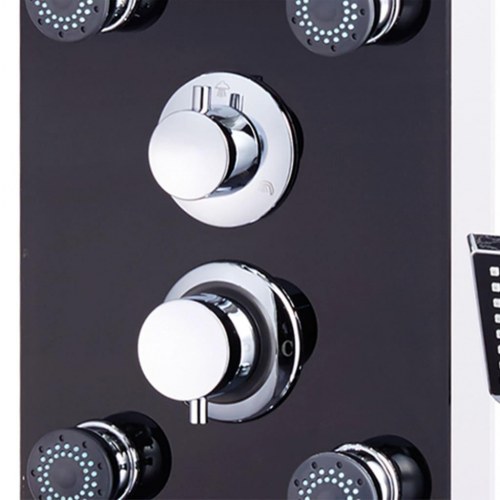 Bruserpanel glas 25 x 44,6 x 130 cm sort