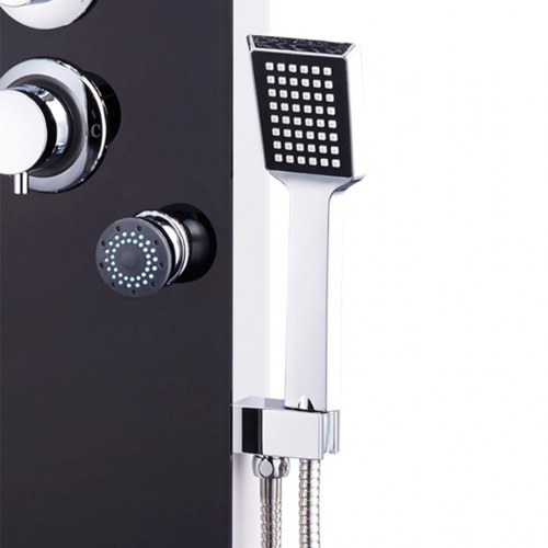 Bruserpanel glas 25 x 44,6 x 130 cm sort