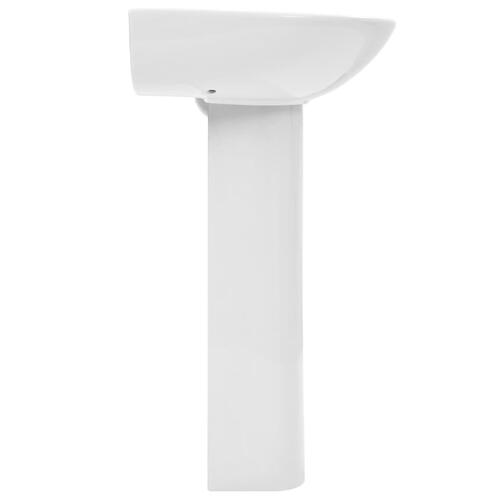 Fritstående håndvask med piedestal keramik hvid 520 x 440 x 190 mm