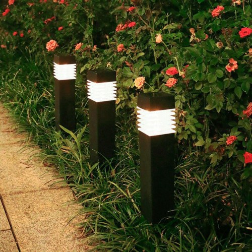 Aktive solcelle-havelamper - sæt á 4 stk., LED, IP44 (6 × 39,5 × 6 cm)