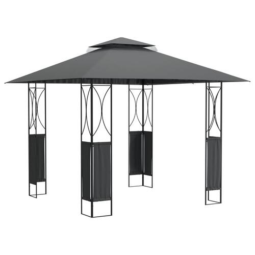 Pavillon med tag 300x300x270 cm stål antracitgrå