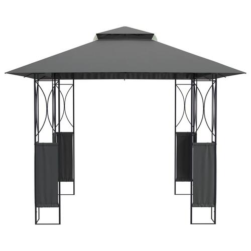 Pavillon med tag 300x300x270 cm stål antracitgrå