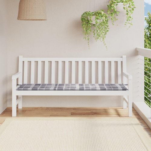 Hynde til havebænk 180×50×4 cm - oxfordstof, ternet grå