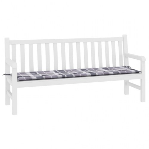 Hynde til havebænk 180×50×4 cm - oxfordstof, ternet grå