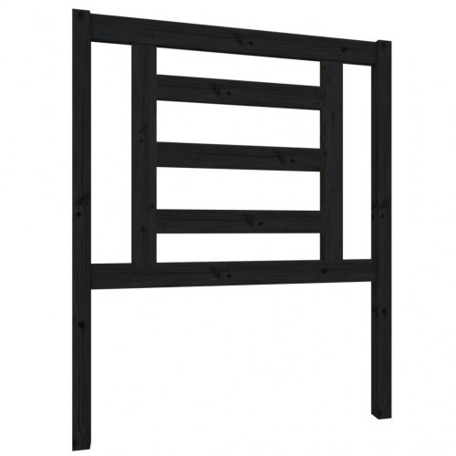 Sengegavl 81×4×100 cm i massivt fyrretræ - sort