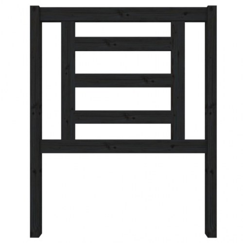 Sengegavl 81×4×100 cm i massivt fyrretræ - sort