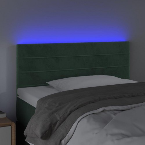 Sengegavl med LED-lys 100 x 5 x 78/88 cm - mørkegrøn