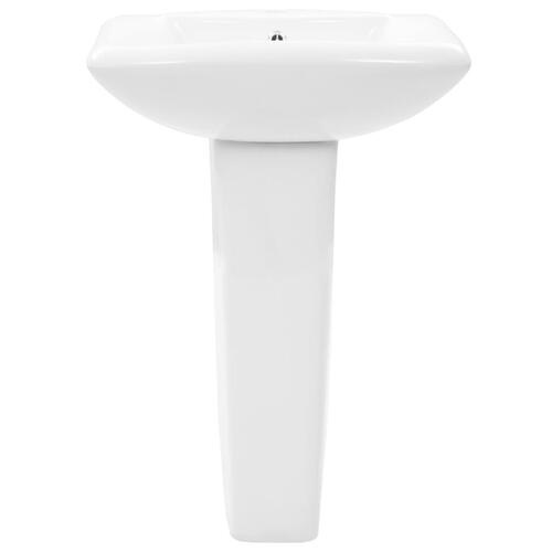 Fritstående vask med piedestal keramik hvid 580 x 470 x 200 mm