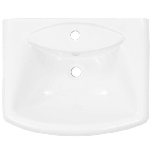 Fritstående vask med piedestal keramik hvid 580 x 470 x 200 mm