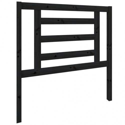 Sengegavl 96×4×100 cm i massivt fyrretræ - sort