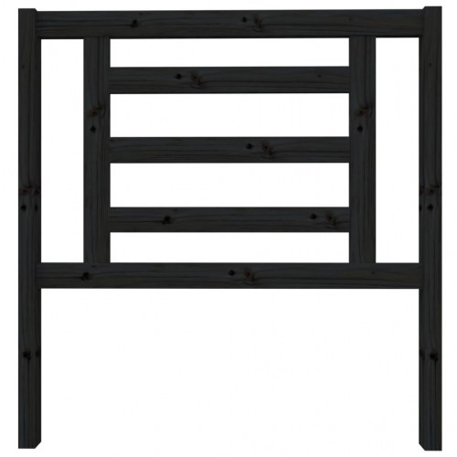 Sengegavl 96×4×100 cm i massivt fyrretræ - sort