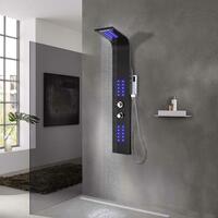 Brusepanel 20x44x130 cm aluminium sort